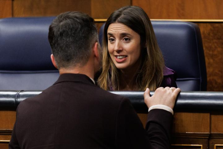 Irene Montero y Gabriel Rufián en el Congreso de los Diputados.