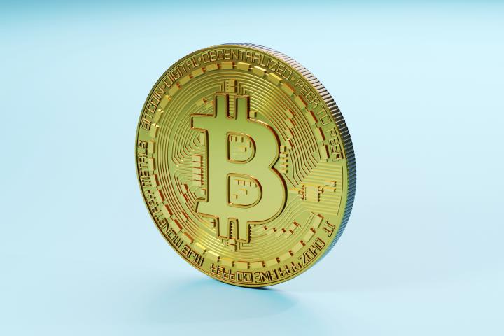 A Bitcoin coin, 3D Illustration.