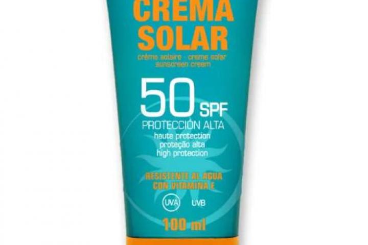 Imagen del bote de Agrado crema solar SPF 50.