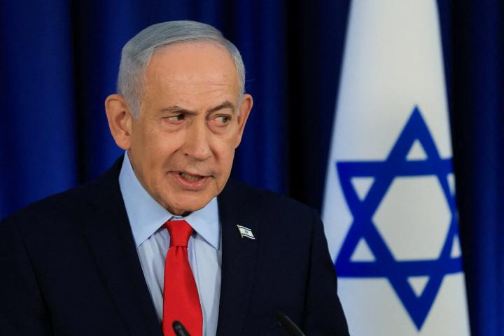 El primer ministro israelí, Benjamin Netanyahu, durante una conferencia de prensa en Jerusalén a propósito de los ataques a Irán, el 19 de marzo de 2026.
