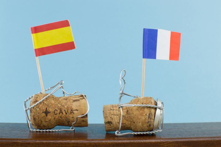 Las banderas de España y Francia.