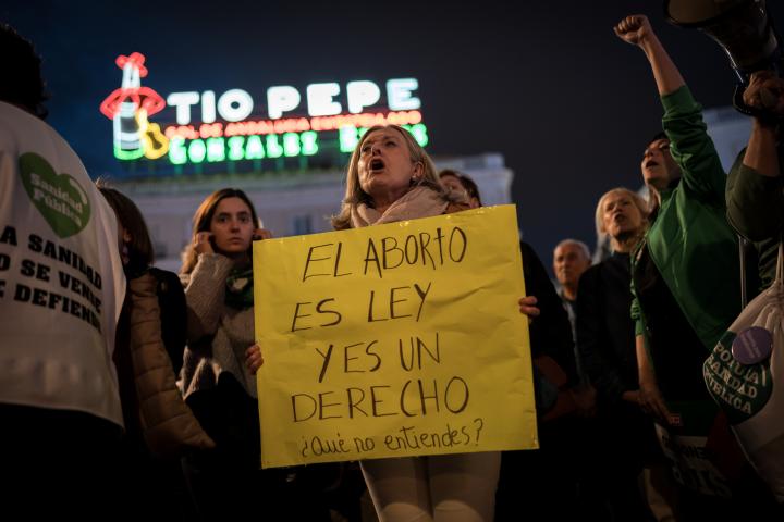 Manifestación por el derecho al aborto en Madrid.
