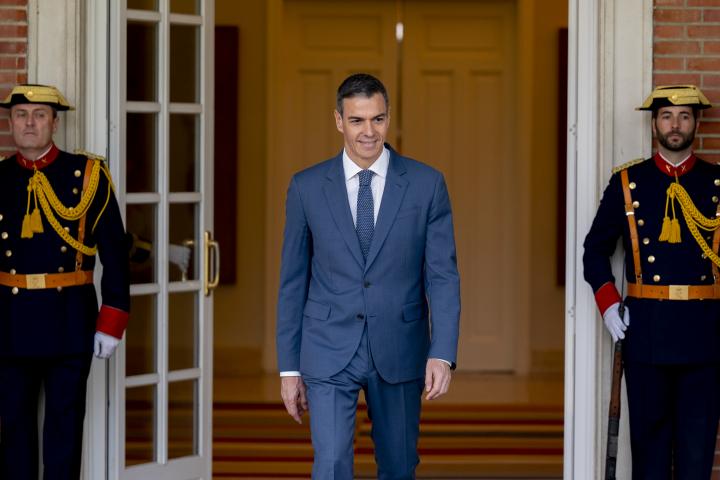 El presidente del Gobierno, Pedro Sánchez, en La Moncloa.