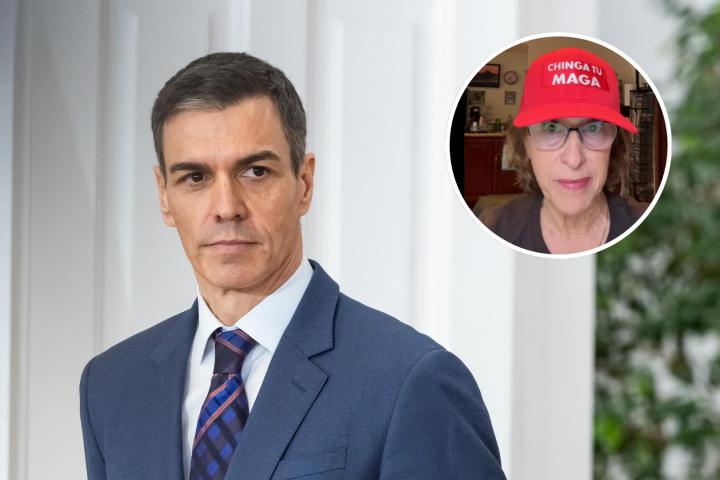 Montaje con el presidente, Pedro Sánchez, y la humorista Goodfun.