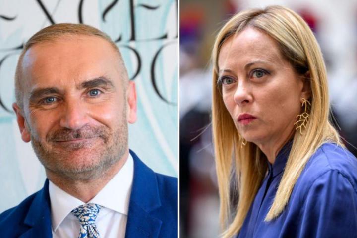 Euprepio Padula, en una imagen de archivo, junto a Giorgia Meloni