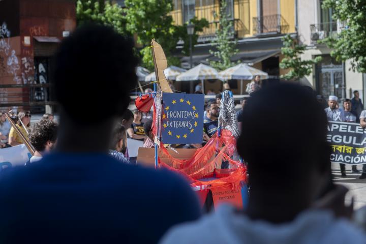 Imagen de archivo de una movilización en Madrid por la regularización.