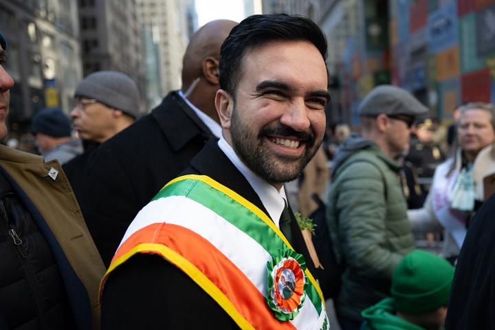 Zohran Mamdani, en la fiesta de San Patricio en Nueva York