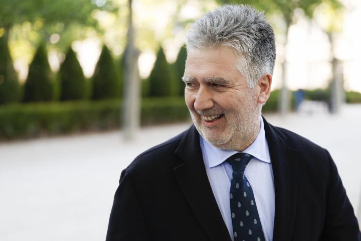 El exsenador del PP y exdirector de la Policía Ignacio Cosidó, a su llegada a la Audiencia Nacional en Madrid, para declarar como testigo en el juicio del caso Kitchen.