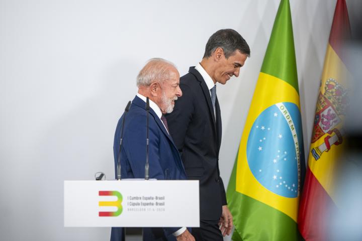 Reunión entre el presidente de Brasil, Lula da Silva, y el presidente español, Pedro Sánchez.