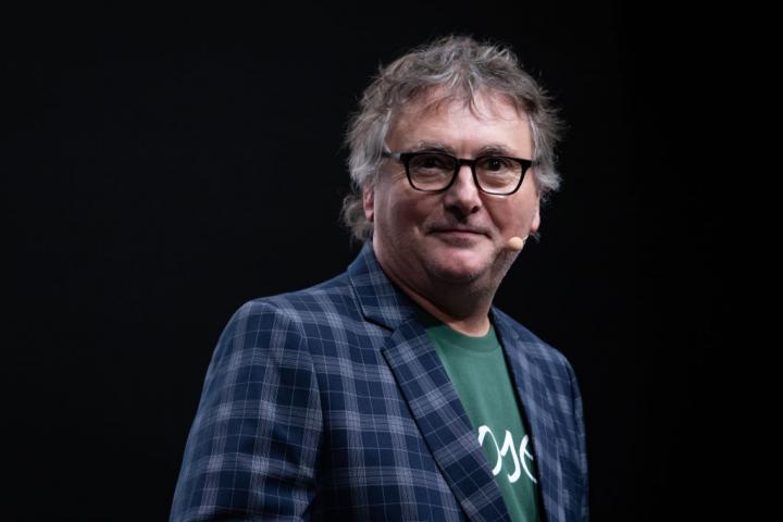 MADRID, SPAIN - JANUARY 30: Chef Andoni Luis Aduriz speaks during the Madrid Fusion international gastronomic congress at IFEMA at Ifema on January 30, 2024 in Madrid, Spain. The event draws the world's top chefs every year. (Photo by Aldara Zarraoa/Getty Images)