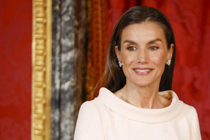 La reina Letizia, este lunes en el Palacio Real de Madrid