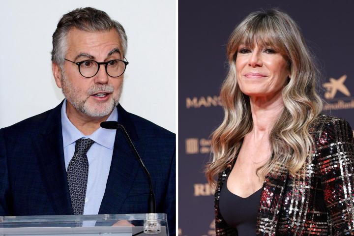 El periodista Carlos Alsina y la esposa del presidente del Gobierno, Begoña Gómez; en sendas imágenes de archivo, respectivamente.