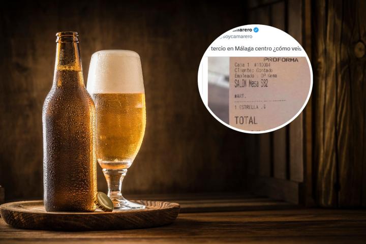 El precio de una cerveza en Málaga.