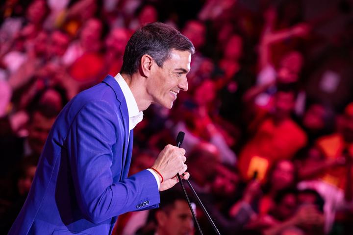 Pedro Sánchez durante la cumbre en Barcelona.