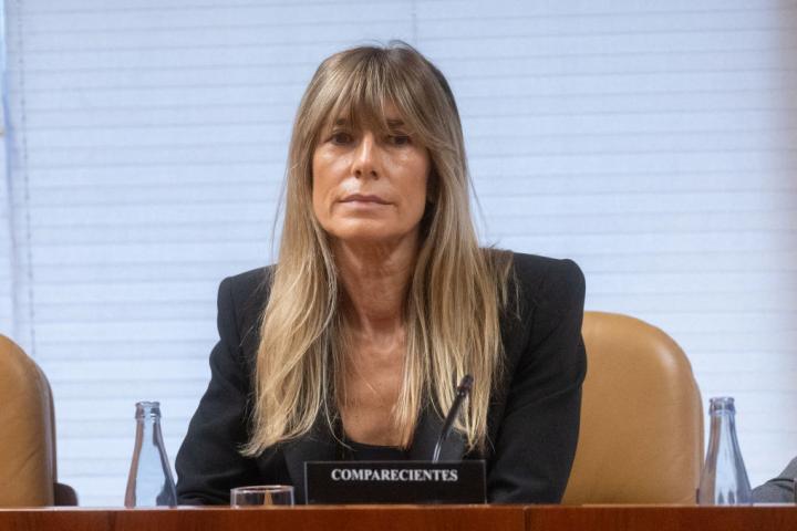 Begoña Gómez, durante su comparecencia en la Asamblea de Madrid