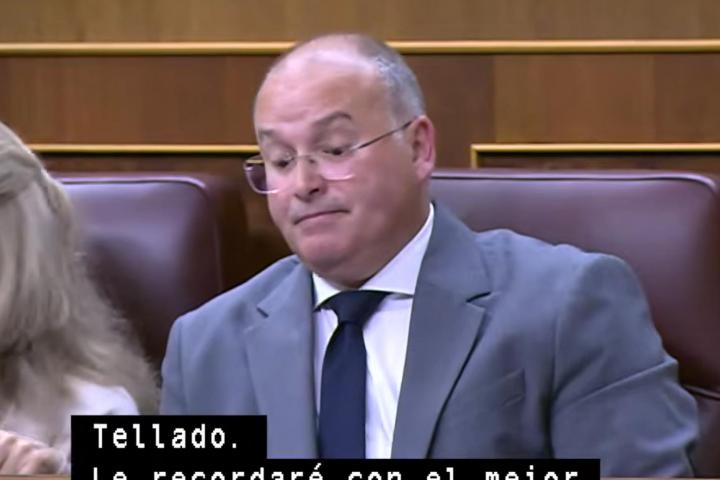 Miguel Tellado, tras las palabras de Francina Armengol.