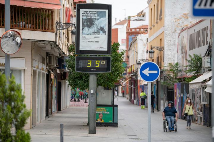 Un termómetro marcando 39 grados en Ciudad Real