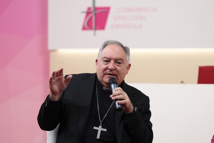 El obispo de Canarias, José Mazuelos, durante el acto.