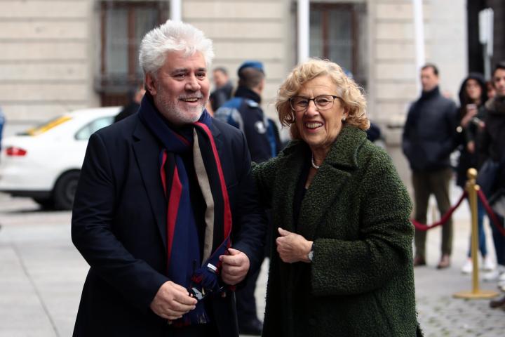 Manuela Carmena y Pedro Almodóvar en Madrid