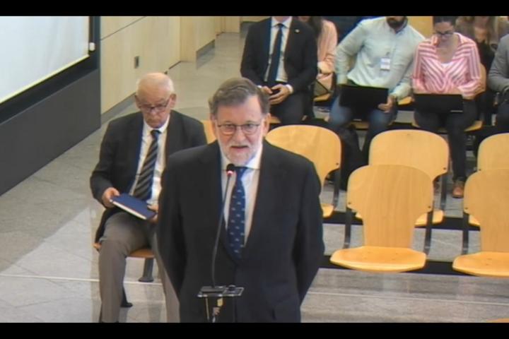 Mariano Rajoy, durante su declaración en el juicio de la Kitchen.