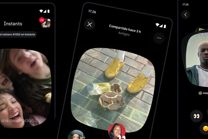 Tres pantallazos de Instants, la nueva app de Instagram, disponible en España