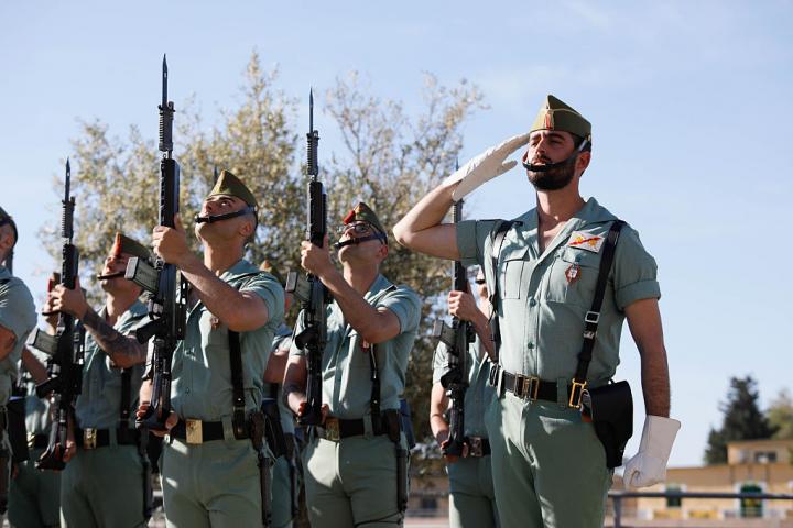 Formación de la Brigada Rey Alfonso XIII II de la Legión, con base en Viator (Almería), en el marco de la Campaña de Experimentación Táctica 2026 del Ejército Español, el 16 de abril de 2026.