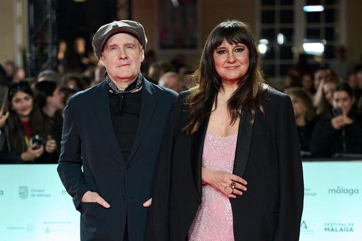 MALAGA, SPAIN - MARCH 07: Eva Amaral and Juan Aguirre, members of band Amaral attend the 'Malaga Sur Award 2026' red carpet during the Malaga Film Festival 2026 at the Cervantes Theater on March 07, 2026 in Malaga, Spain. (Photo by Carlos Alvarez/Getty Images)