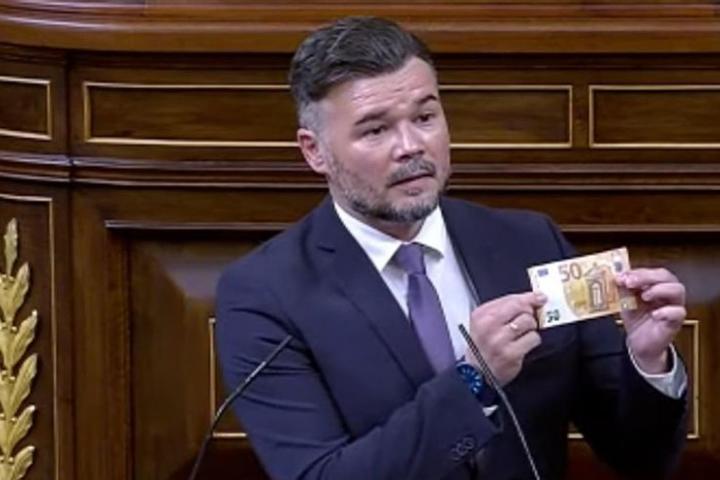 Gabriel Rufián, durante el Pleno del Congreso
