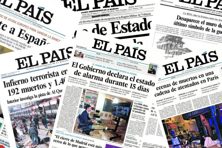 Las portadas de El País que marcaron a las distintas generaciones