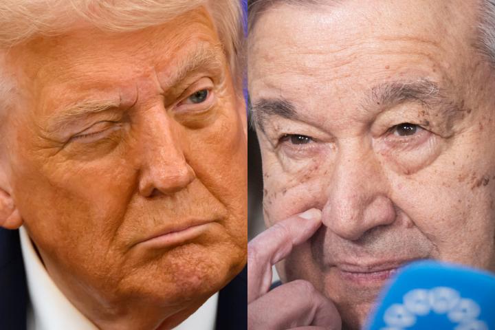 El presidente de EEUU, Donald Trump, y el secretario general de la ONU, Antonio Guterres, en sendas imágenes de archivo.
