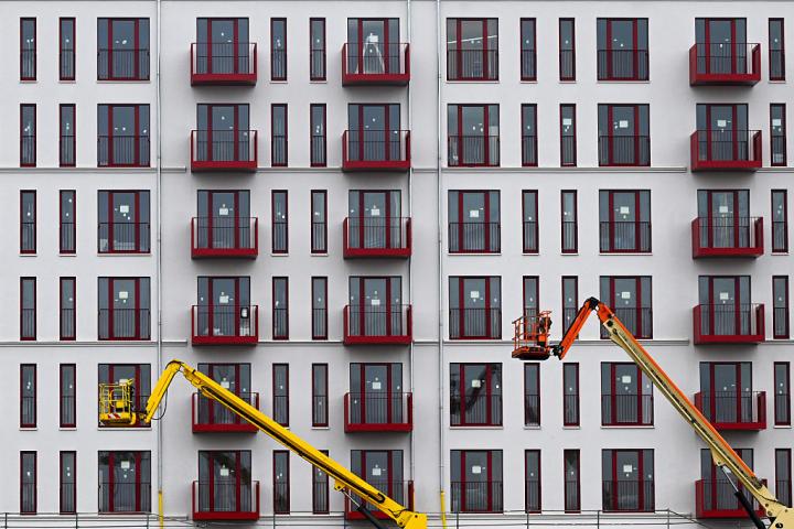Obras de construcción de viviendas sociales en Berlín