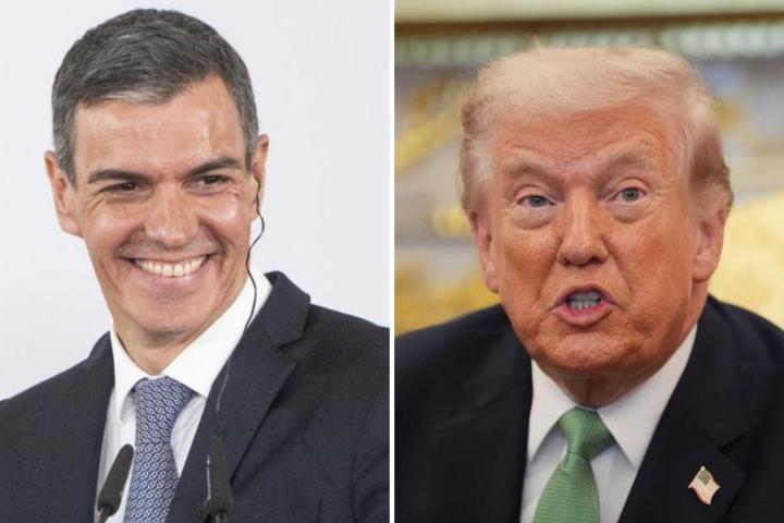 Fotomontaje de Donald Trump y Pedro Sánchez.