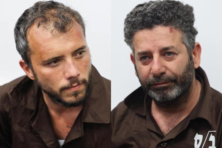Thiago Ávila y Saif Abu Keshek, activistas de la Flotilla rumbo a Gaza, el 3 de mayo de 2026, en el Tribunal de Primera Instancia de Ashkelon, (Israel).