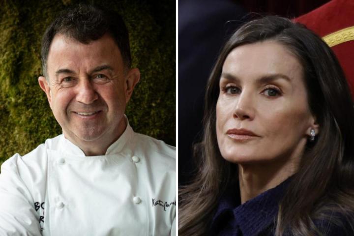 El chef Martín Berasategui, junto a la reina Letizia, en una imagen de archivo.