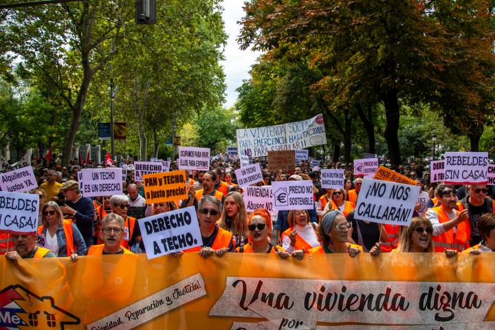Manifestación por la vivienda en Madrid.