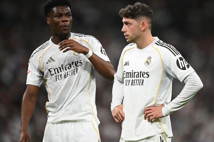 Aurelien Tchouameni y Federico Valverde durante un partido del Real Madrid en una imagen de archivo.