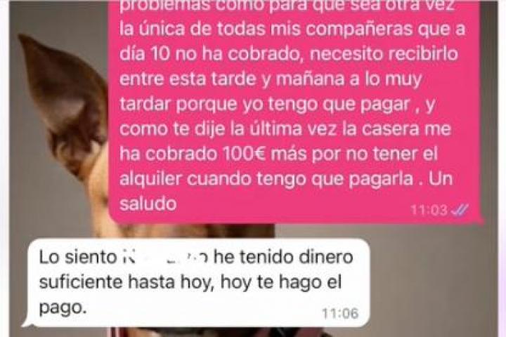Captura de pantalla de una conversación en WhatsApp.