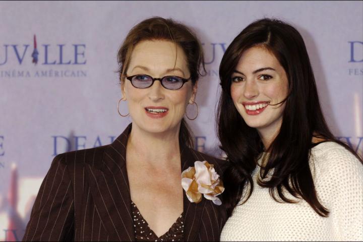 Meryl Streep, Anne Hathaway en el 32º Festival de Cine Americano de Deauville, Francia,