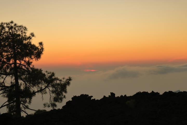 Una puesta de sol en Tenerife.