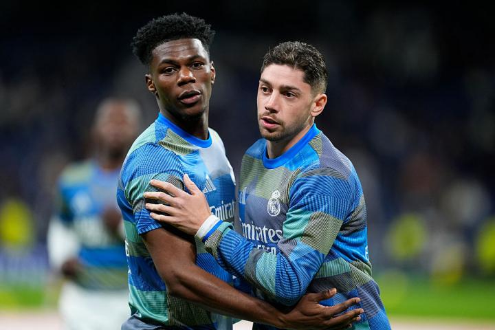 Aurélien Tchouaméni y Federico Valverde, jugadores del Real Madrid, en una imagen de archivo