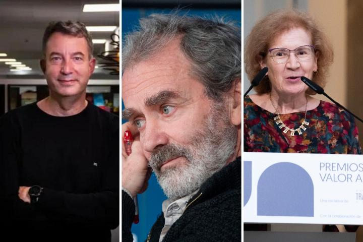 alt="alt="Los científicos César Carballo, Fernando Simón y Margarita del Val.""