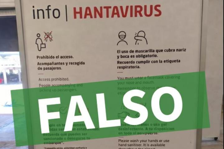 El cartel publicado por AENA como falso.