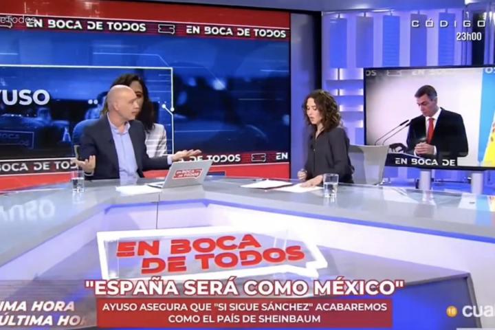 Nacho Abad y Ayuso en Cuatro