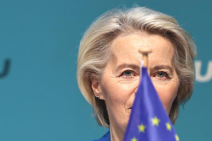 Ursula von der Leyen, presidenta de la Comisión Europea, durante un acto de su partido, la CDU alemana