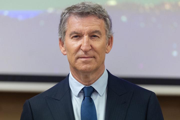 SPAIN - APRIL 27: The President of the PP, Alberto Nuñez Feijoo, inaugurates the conference 'A year on from the great blackout', on 27 April, 2026 in Madrid, Spain. The event was organised by the Grupo Parlamentario Popular. (Photo By Eduardo Parra/Europa Press via Getty Images)