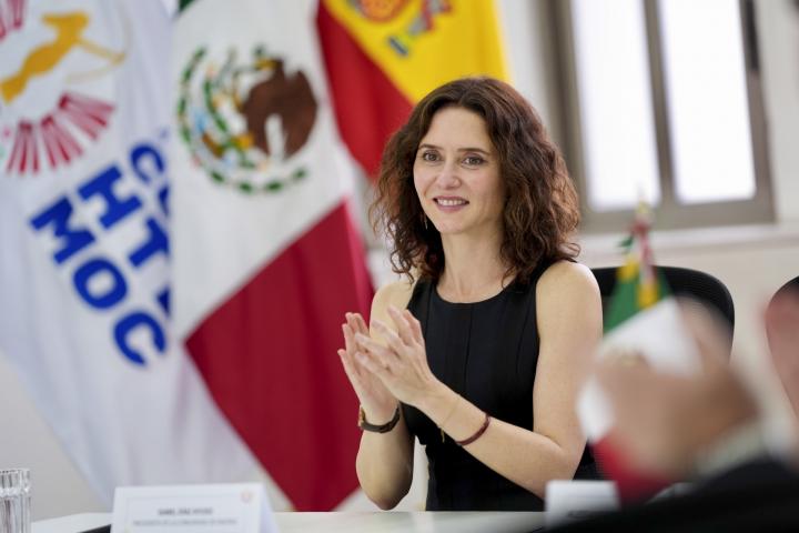 Ayuso, durante su viaje a México el 4 de mayo de 2026.