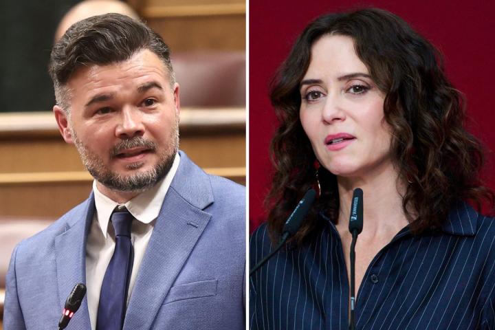 Gabriel Rufián e Isabel Díaz Ayuso.