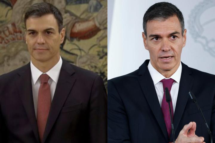 Pedro Sánchez, el día que prometió el cargo ante el rey en junio de 2018 y el pasado martes