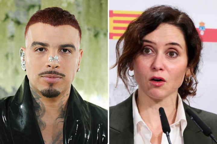 Fotomontaje de Rauw Alejandro e Isabel Díaz Ayuso.