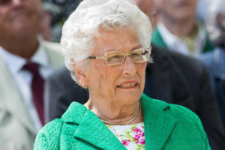 Astrid de Noruega en un acto público en Oslo en 2017